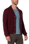 Liverpool Los Angeles Bird's Eye Cardigan In Wine