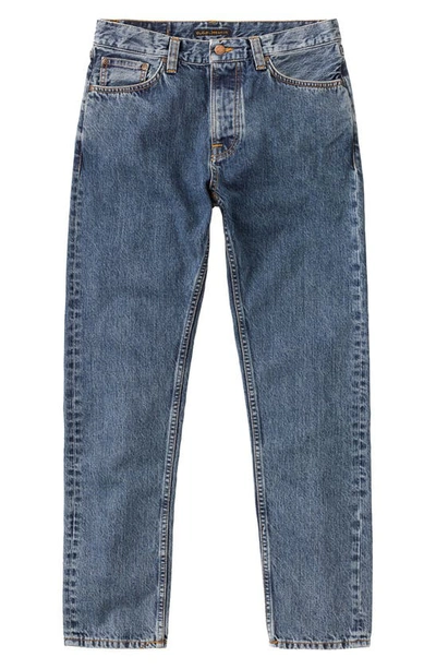 Nudie Jeans Steady Eddie Ii Straight Leg Nonstretch Organic Cotton Jeans In Friendly Blue