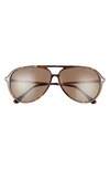Tom Ford Samson 62mm Polarized Aviator Sunglasses In Brown