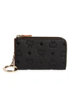 Mcm Klara Monogram Zip Mini Wallet In Black