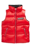 Mackage Kids' Charlee Quilted Down & Feather Fill Puffer Vest In Red