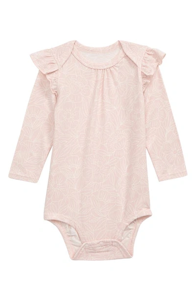 Loulou Lollipop Babies' Ruffled Long Sleeve Bodysuit In Pink