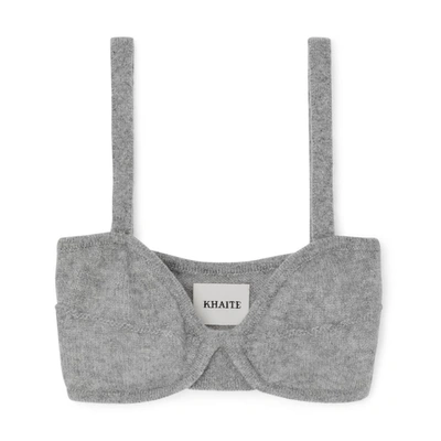 Khaite Eda Cashmere Bralette In Gray