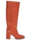 Chloé Edith Leather Knee-high Boots In Luminous Ochre