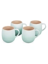 Le Creuset 4-piece Heritage Mug Set In Ice Green