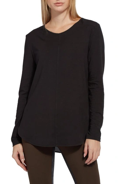 Lyssé Lysse Festival Mixed Media Top In Black