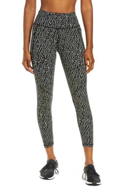 Sweaty Betty Power Pocket Workout Leggings In Black Monogram Print