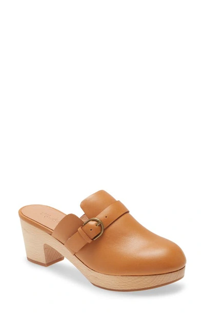 Madewell Monique Buckle Clog In Burnished Caramel