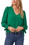 Cece Tie Sleeve Top In Lush Green