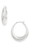 Madewell Large Crescent Hoop Earrings In Light Silver Ox