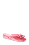 Patricia Green Bardot Velvet Slippers In Pink