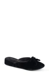 Patricia Green Bardot Velvet Slippers In Black