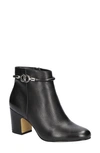 Bella Vita Diaz Womens Decorative Strap Ankle Boot Block Heels In Black Leather