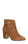 Bella Vita Diaz Womens Faux Suede Heel Ankle Boots In Cognac Kid Suede Leather