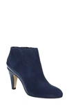 Bella Vita Brennan Womens Suede Embossed Ankle Boots In Navy Suede Leather/ Croco