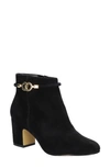 Bella Vita Diaz Womens Suede Block Heel Ankle Boots In Black Suede Leather