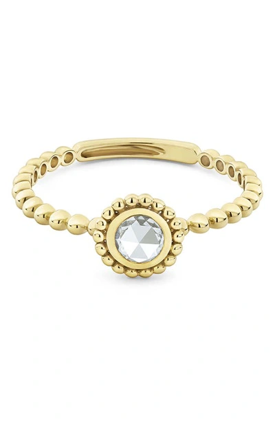 Lagos 18k Yellow Gold Covet Gold Rose Cut Diamond Stack Ring