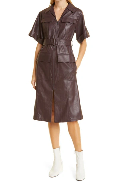 Ted Baker Daryll Faux Leather Dress In Deep Purple | ModeSens