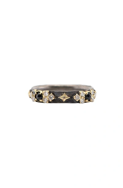 Armenta Old World Crivelli Stack Band Ring With Black Sapphires In Ow