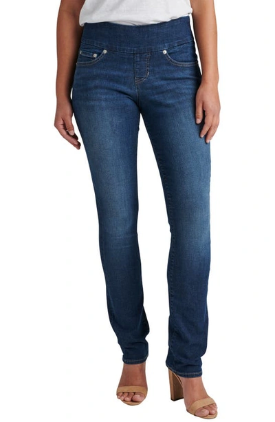 Jag Jeans Peri Mid Rise Straight Leg Pull-on Jeans In Anchor Blue