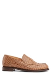 The Office Of Angela Scott Ms. Charlotte Leather Penny Loafers In Tobacco