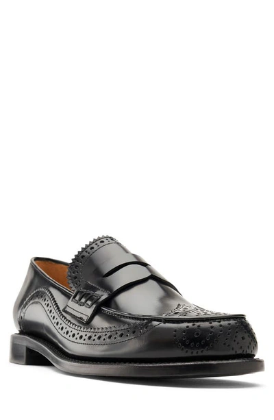 The Office Of Angela Scott Ms. Charlotte Leather Penny Loafers In Black