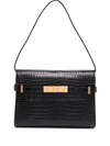 Saint Laurent Manhattan Box Embossed Leather Bag In Schwarz