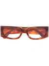 Gcds Tortoiseshell Rectangular-frame Sunglasses In Braun