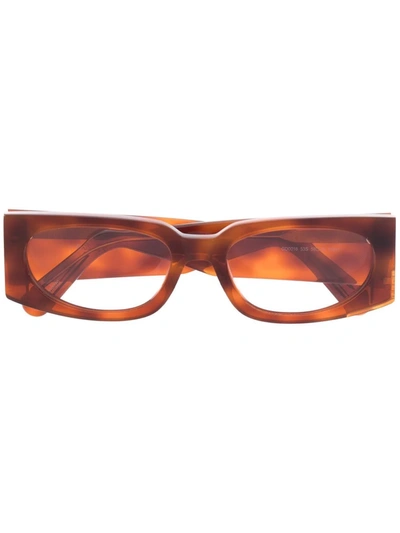 Gcds Tortoiseshell Rectangular-frame Sunglasses In Braun