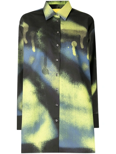 Marques' Almeida Sprayed-print Oversized Shirt In Grün