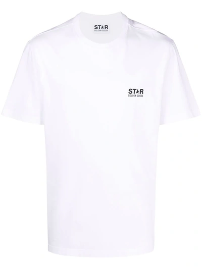 Golden Goose Logo Print Cotton T-shirt In White