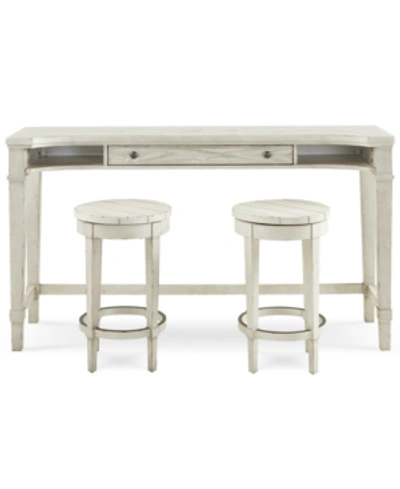 Furniture Belhaven Sofa Table With 2 Stools In Weathered Plank