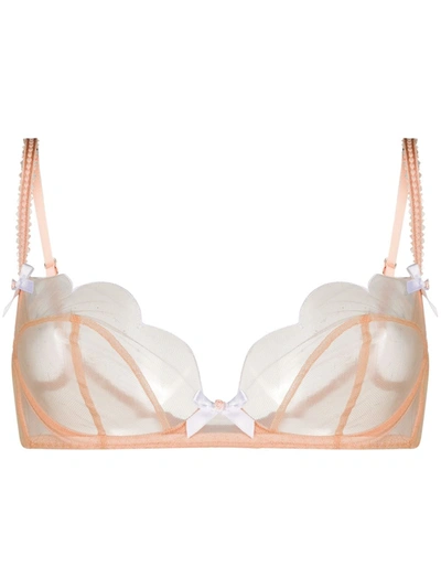 Agent Provocateur Lorna Soft-cup Embroidered Mesh Underwired Bra In Neutrals