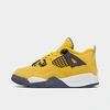 Nike Babies' Jordan Kids' Toddler Retro 4 Basketball Shoes In Tour Yellow/white/dark Blue Grey