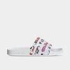 Adidas Originals Adidas Women's Adilette Slide Sandals In White/white/white