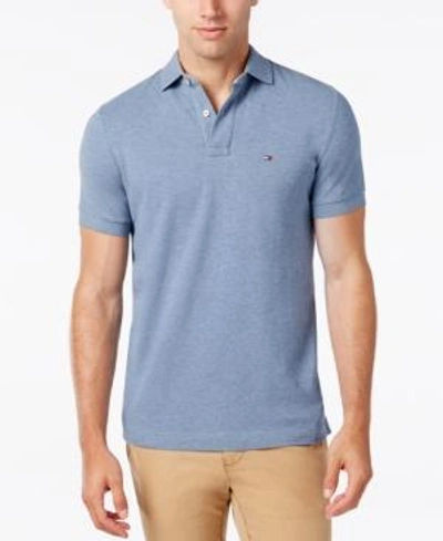 Tommy Hilfiger Men's Classic-fit Ivy Polo, Created For Macy's In Medium Chambray Heather