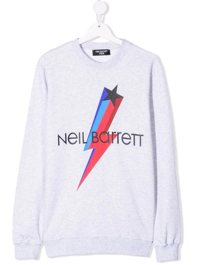 Neil Barrett Kids' Logo-print Sweatshirt In Grey