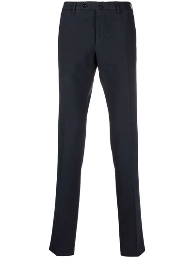 Incotex Slim-cut Cotton-blend Trousers In Blau