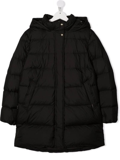 Woolrich Teen Long Padded Coat In Black