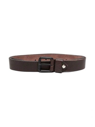 Paolo Pecora Teen Buckle Leather Belt In Brown