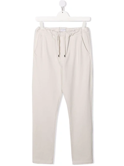 Paolo Pecora Kids' Elasticated Waist Trousers In Neutrals