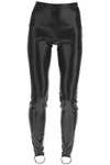 Dsquared2 Black Faux Leather Stirrup Leggings In Black