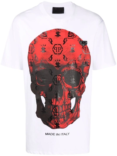 Philipp Plein Monogram Skull T-shirt In Weiss