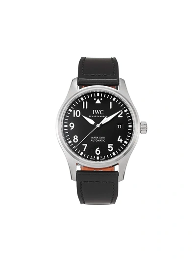 Iwc Schaffhausen Pilot's Mark Xviii Automatic 40mm Stainless Steel And Leather Watch, Ref. No. Iw327009 In Black