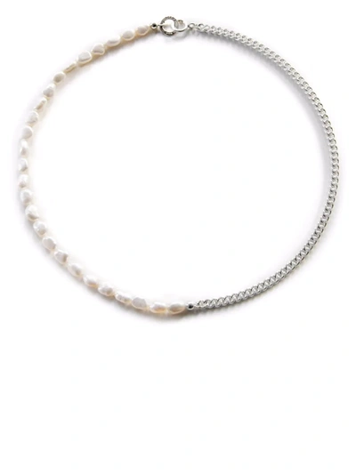 Norma Jewellery Phoenix Silver And Pearl Necklace In Silber
