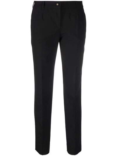 Dolce & Gabbana Tailored Stretch-wool Trousers In Black