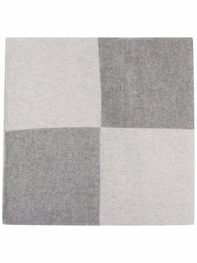 Alonpi Cashmere Check Cashmere-knit Blanket In Grey