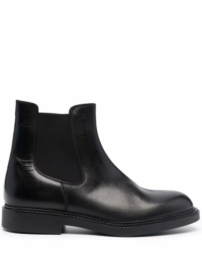 Fratelli Rossetti Round-toe Leather Chelsea Boots In Nero