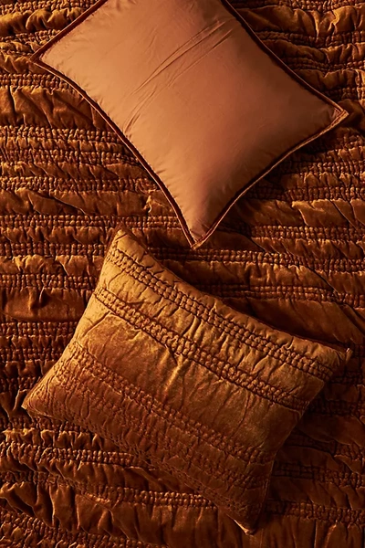 Anthropologie Set Of 2 Lustred Velvet Alastair Pillowcases