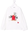 Il Gufo Graphic-print Longsleeved T-shirt In White